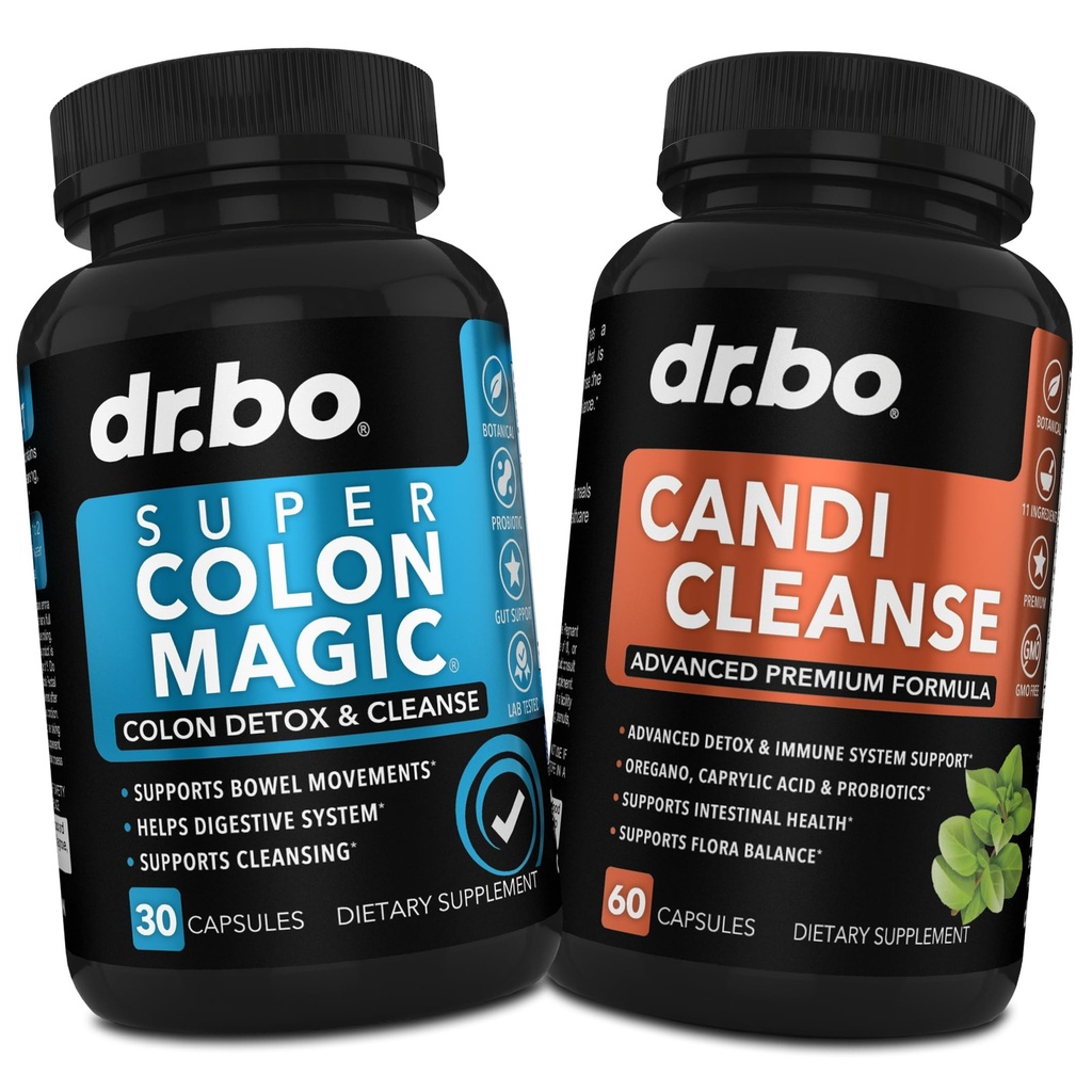Colon Cleanser Detox & Candi Cleanse Pills - 15 Day Colon Cleanse Pills with Probiotic & Oregano Duplemen Acid Caprylic Complex for Gut Bowel Movement, Poop Intestinal Bloating