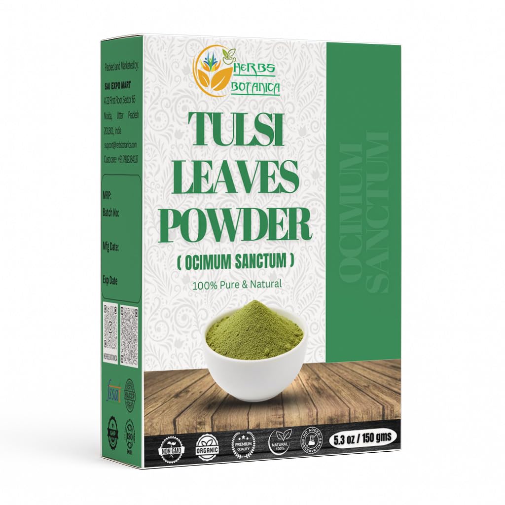 Herbs Botanica Tulsi Powder Tulasi Holy Basil Tulsi Powder Ocimum Sistim Vitalitas & Wellness - Pure, Natural, and Inrestorating Boost Immunity 5.3 oz