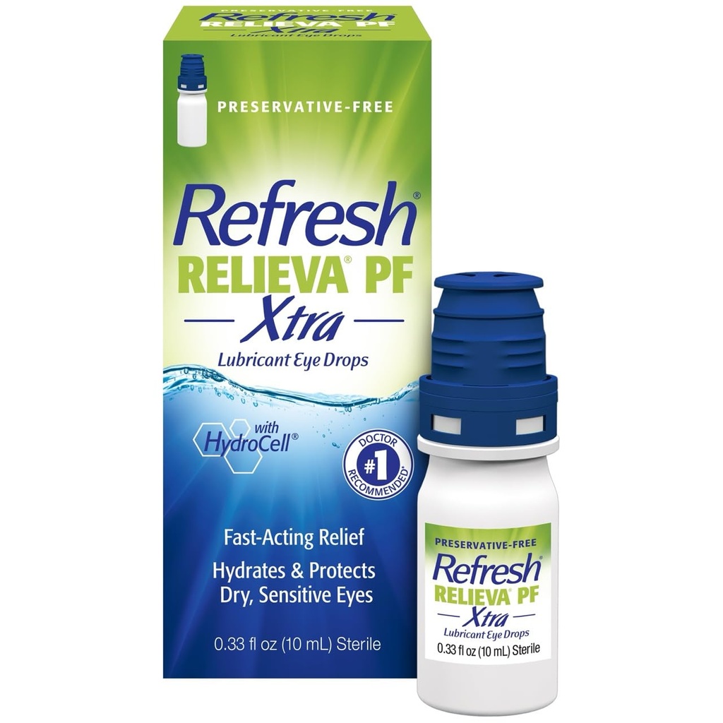 Refresh RELIEVA PF Xtra Preservative- Free Artificial Air Mata Lubricant Drops, 0.33 fl oz (10 mL)