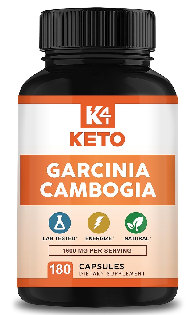 Garcinia Kamboja 1600 mg (180 Capsules) -- Pill Pendukung Alam Murni - Standardisasi Garcinia Camigia Alternatif untuk Drops, Gummies, Liquid, Tea & Powder