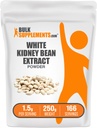BulkSuplements.com White Kidney Bean Extract Powder - White Ginney Bean Powder - Herbal Bean Suplemen - Gluten Free, 1.5g per Serving, 250g (8.8 oz) (Paket 1)
