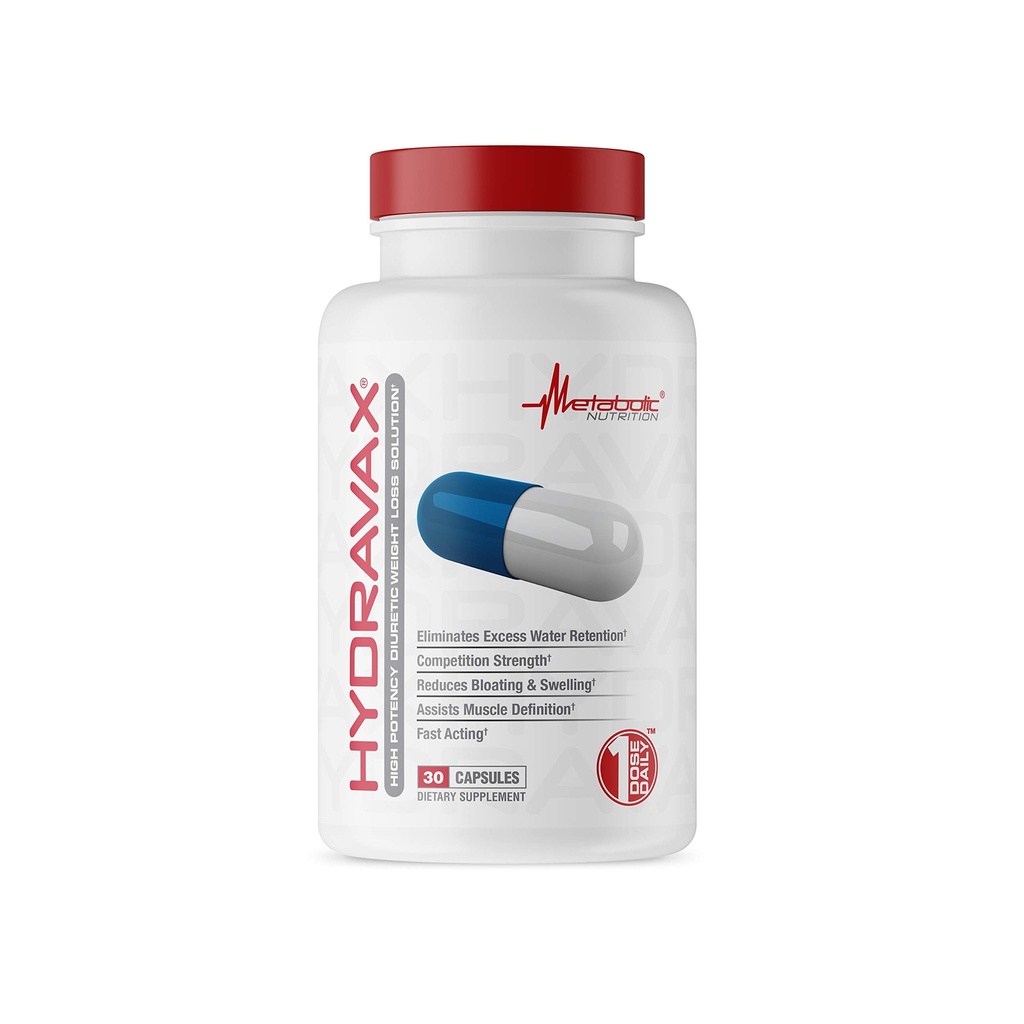 Nuklir Metabolik, Hydravax - Premium Diuretic Water Pills, Natural & Safe, Menghilangkan Retensi Air, dengan Dandelion, Magnesium, Tea Extract, Cranberry Powder, 30 Capsules, 1 Dose Daily