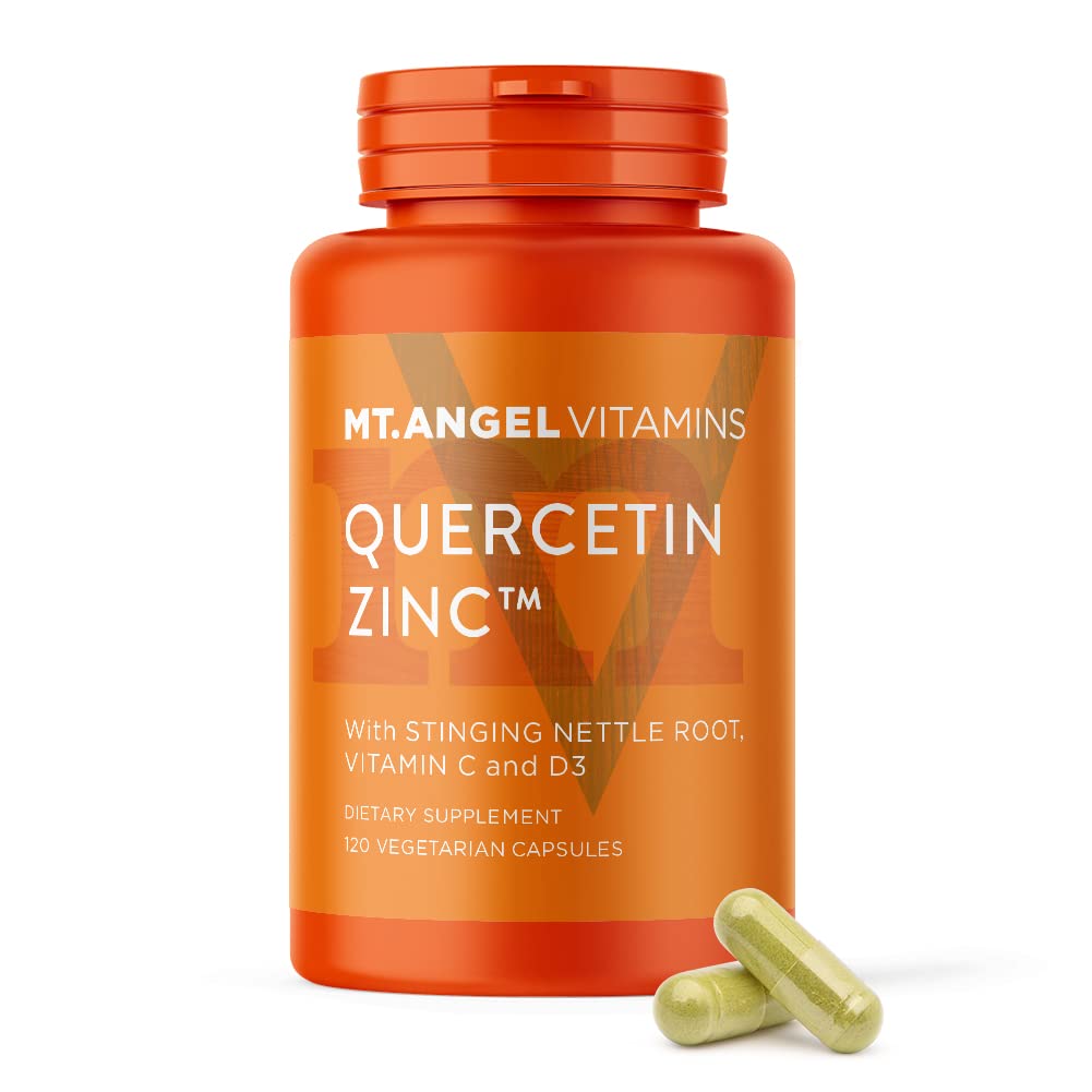 Gunung Angel Vitamin - Zinc Quercetin dengan Bromelain Suplemen - Imune C Capsules Kesehatan - Quercetin 500mg Capsules 12.4; Zinc 50mg 124; Vitamin C Capsules 124; Imune Booster untuk Dewasa - 120ct.