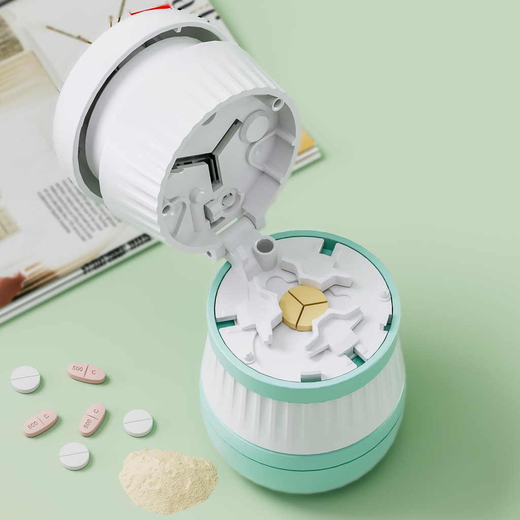 Pill Cutter - Pill Splitter dengan Pedang Baja Stainless untuk Pemotongan Pil Kecil atau Pil Besar dalam satu Ketiga, Pil Pill Cutter 1 / 3, Cocok untuk Cuting Vitamin, Tablets (1-3 Green)