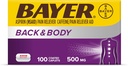 Bayer Back & Body Extra Energy Aspirin, 500mg Coated Tablet, Fast Relief at the Site of Pain, Pain Reliever dengan 32.5mg Caffeine, 100 Count