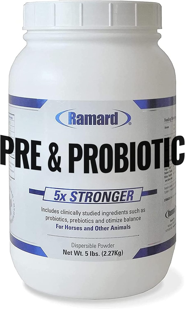 Ramard Total Prebiotic & Probiotic Equine Formula Mula - Suplemen Digetical Natural untuk Kesehatan Kuda Optimal Gut, Absorpsi Nutrient, Dukungan Foal Pro & Pre Biotics untuk Livezzes dan Kuda 5 Lbs Jar