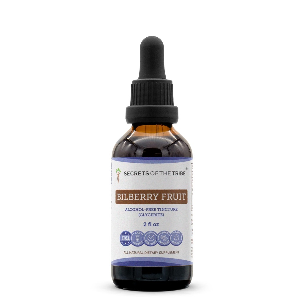 Rahasia Tribe Bilberry Fruit Alcohol-Free Liquid Extract, Bilberry (Vacinium Myrtinius) Suplemen Buah Kering (2 FL OZ)
