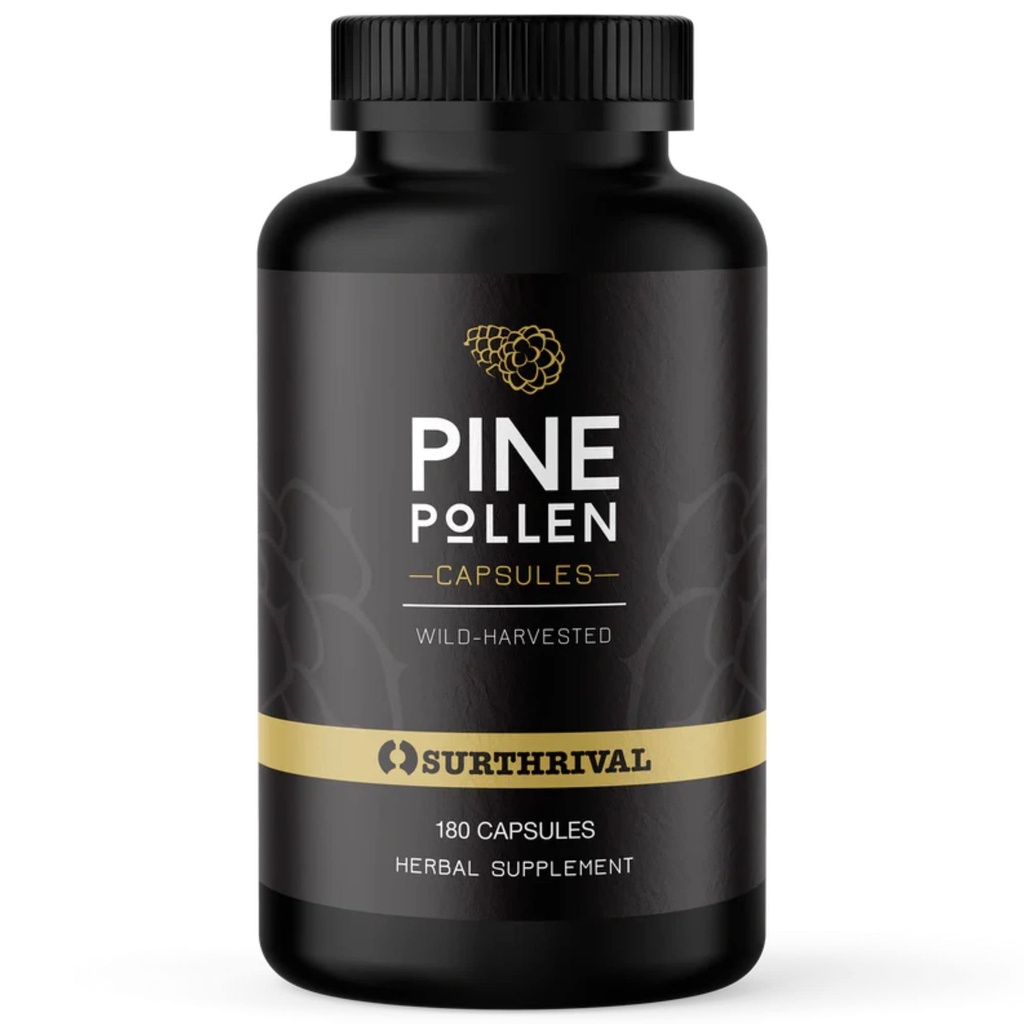 Surthrival: Pine Pollen Powder Capsules (180 Count), Wild Harowed, Energy & Endurance Reporation