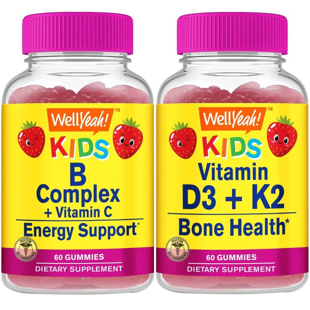 Baik Yeah B Complex Kids + Vitamin D3 + K2 Kids, Gummies Bundle