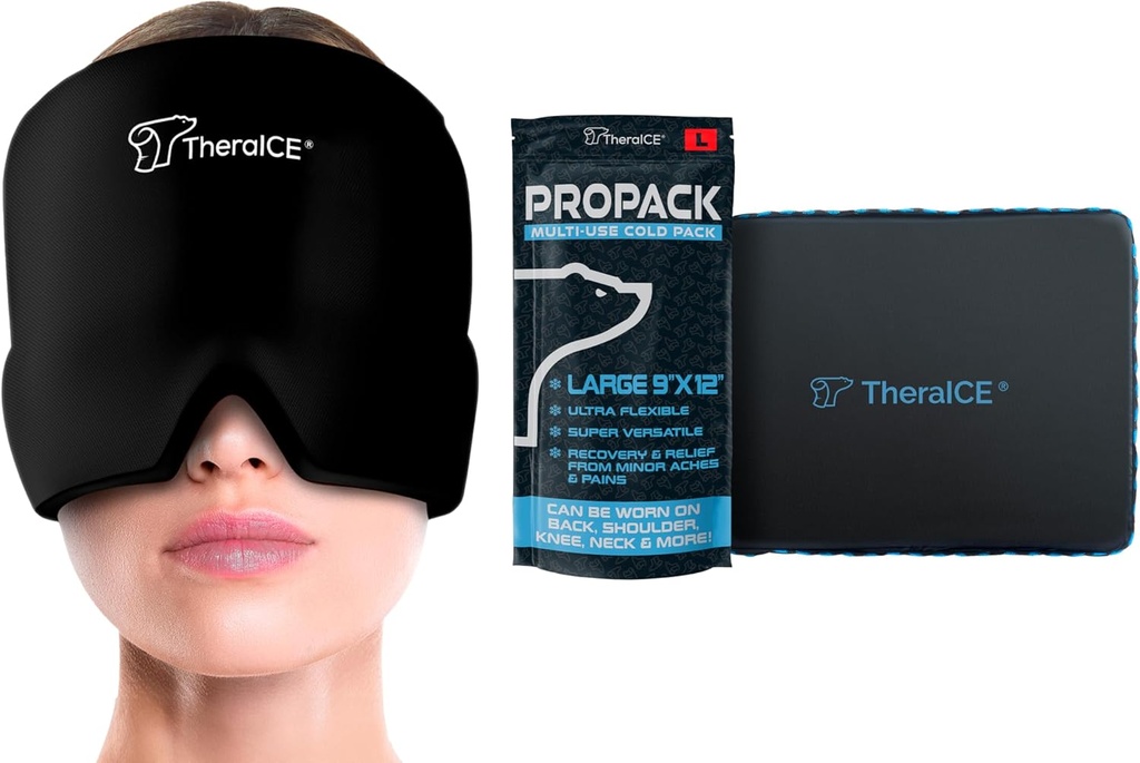 Headache There & Migraine Relief Hat & TheraICE PROCACK Ice Pack