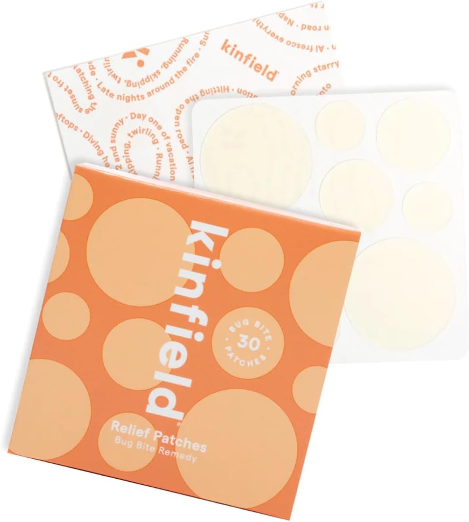 Kinfield Bug Bite Remedy Relief Patch - Hydrocolloid Skin Sothers Against Itch and Irritation - Cruelty, and Paraben Free - Vegan After Bite Treatment - 30 x Patch