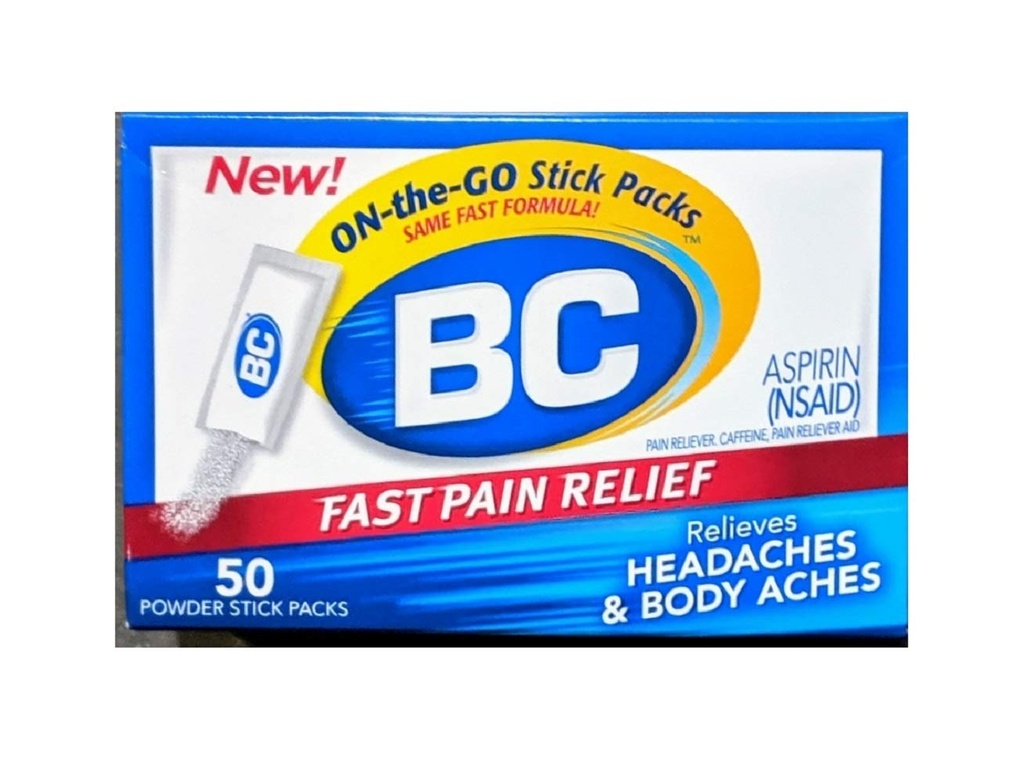 BC Relief Powder Sticks, 50 Sticks Per Pack (3 Paket)