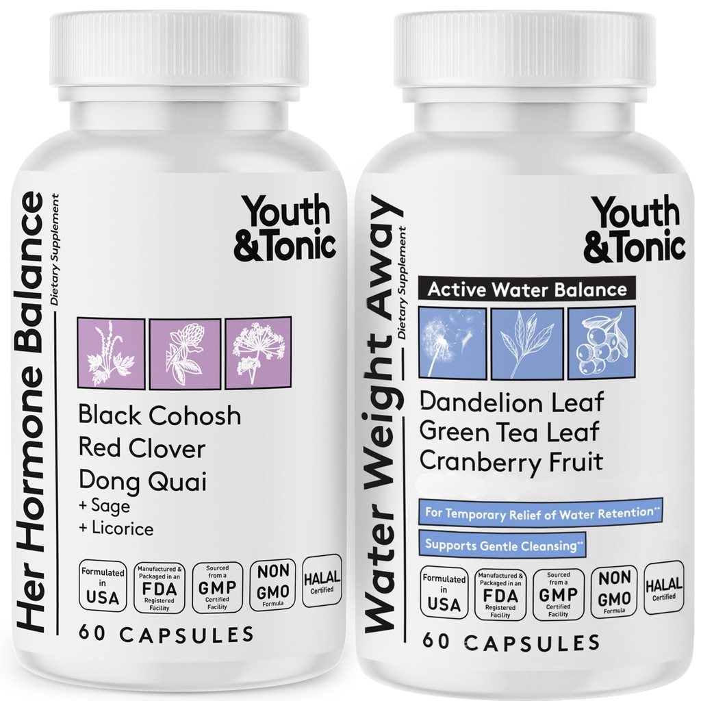 Pemuda & Tonic Women Air Weight Loss Pill for Hormonal Perubahan dan Fluid Retention Selama PMS, Menopause