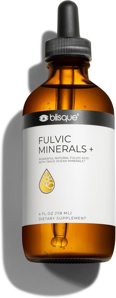 Blisque - Natural Trace Mineral Drops Supplement with Fulvic Acid and Humic Acid 124; for Detox, Cleanse, Imune Dukung, Brain Booster, Alkali Hydration, and Energy 124; Berisi Electrolytes 124; 4 Ounce