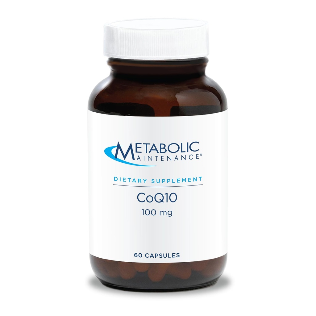 Pemeliharaan Metabolik KoQ10 Kapsul - 100mg Koenzim meQ10 dengan Vitamin C - Antioksidant, Imune, Energi + Cardiovaskular Dukungan (60 Capsules)