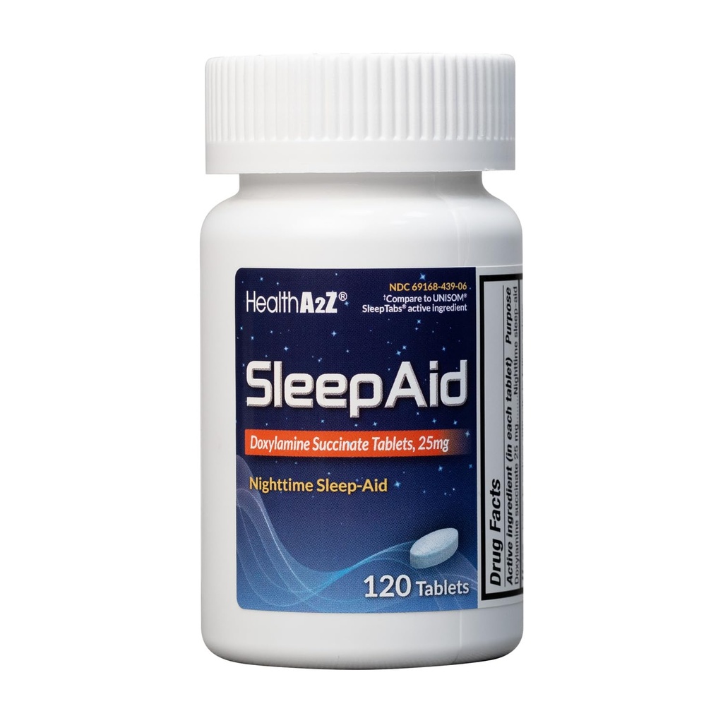 HealtA2Z ® Sleep Aid 124; Doxylamine Succinate Tablets 25mg 124; 120 Counts (Pack of 1)