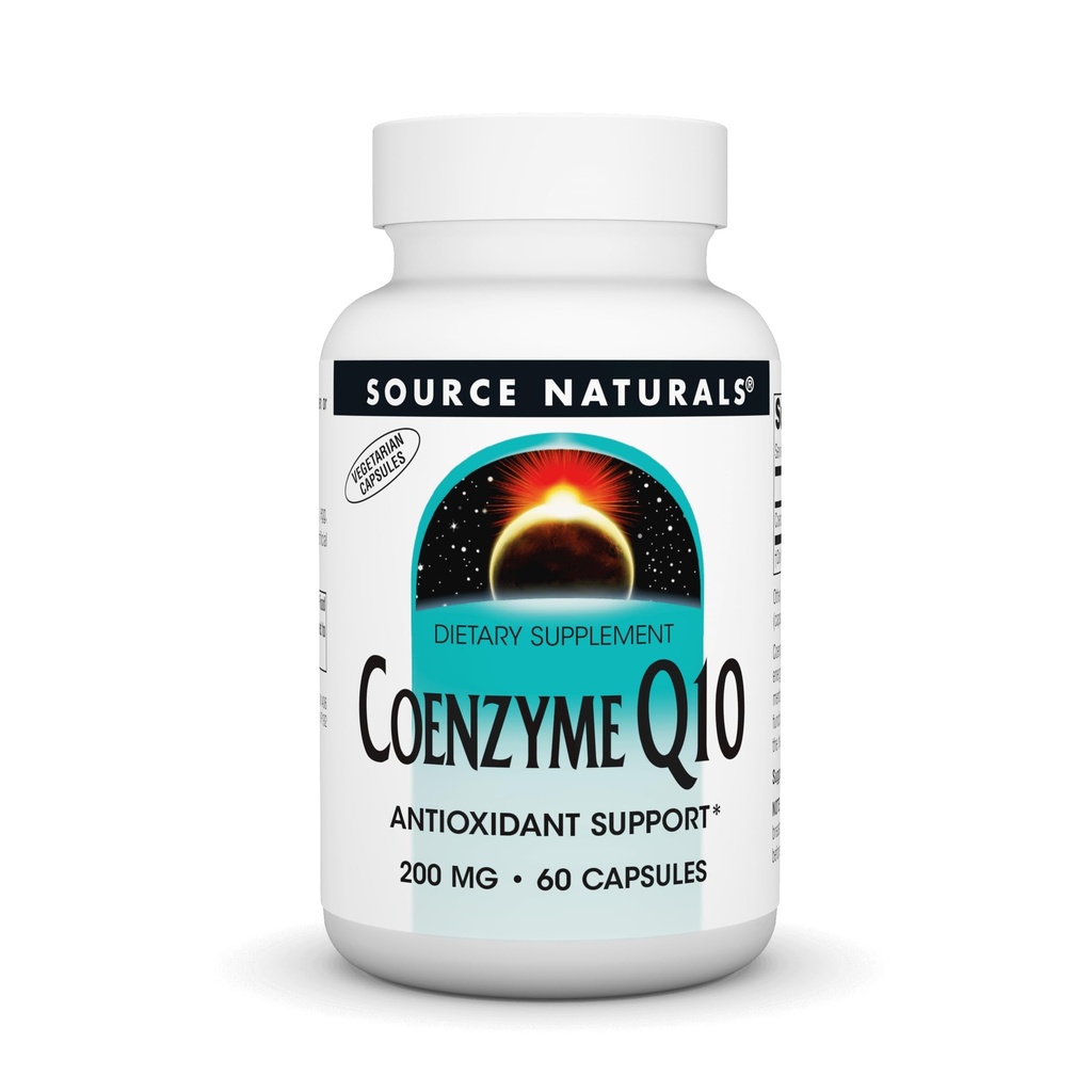Sumber Koenzim Q10 Antioksidant Mendukung 200 mg untuk Hati, Otak, Kebal, Dukungan & Hati, 60 Vegetarian Capsules