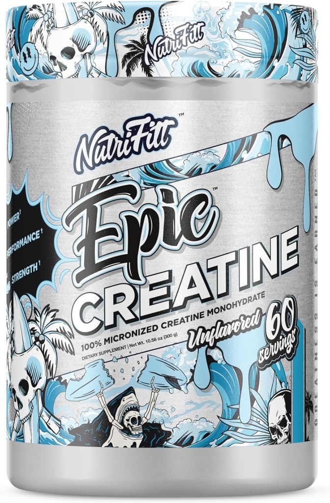 Nutrifitt CREATINE 124; Micronized Creatine Monohydrate 124. karena Pria dan Perempuan 124; 60 Servings 12.4; Muscle Growth 124; Cognitive Boost 124; UNFLAVORED