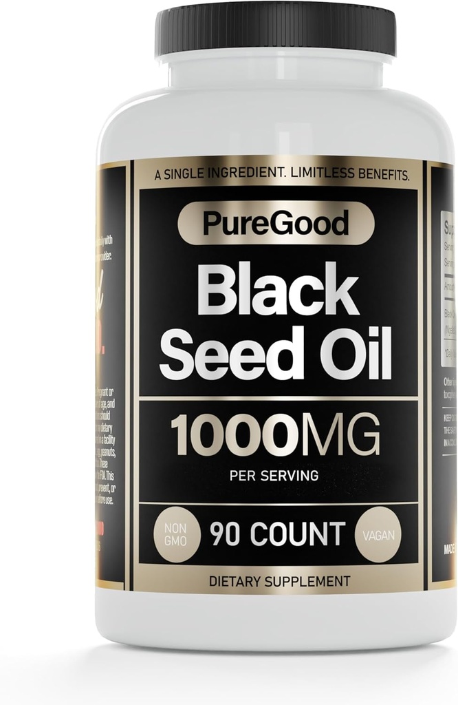 Katup Minyak Benih Hitam, 500 Mg, Obat Penambahan Temperatur Tinggi Tertahan Dingin, 90 Cacah 100% Katup Digsules Non GMO Pure Hitam Cumin Benih Minyak
