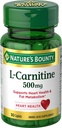 Nature 's Bounty L- Carnitine, Support Heart Health & Fat Metabolisme, Amino Acid Suplemen, 500 mg, 30 tablet