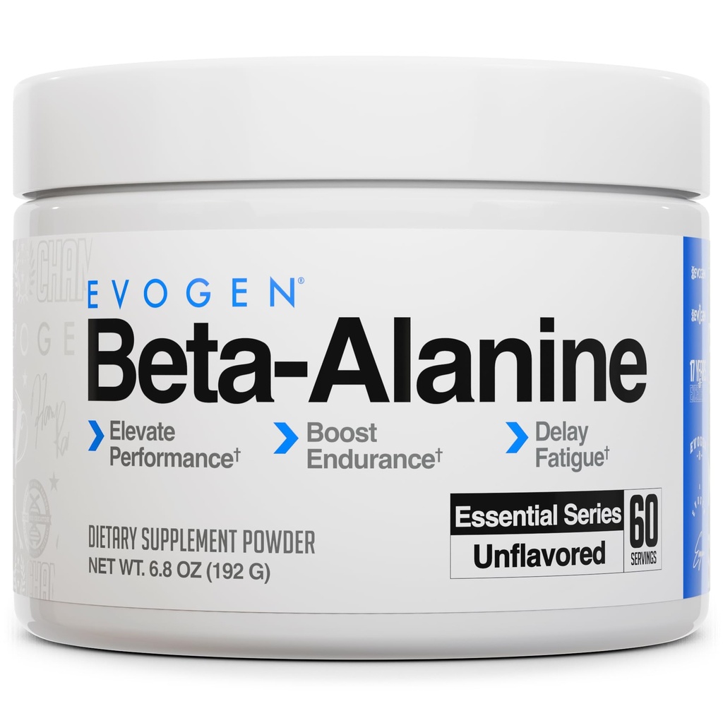 Evogen Beta- Alanine - Performance Enhancer 12.4; Boost Endurance, Tunai Fatigue 124; Unflafeored 124; 60