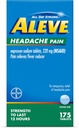 Aleve Headache Pain Reliever & Fever Reducer Tablet, Naproxen Sodium, untuk Headache, Obat Nyeri untuk Dewasa, Pil Relief Sakit Kepala, 175 Count