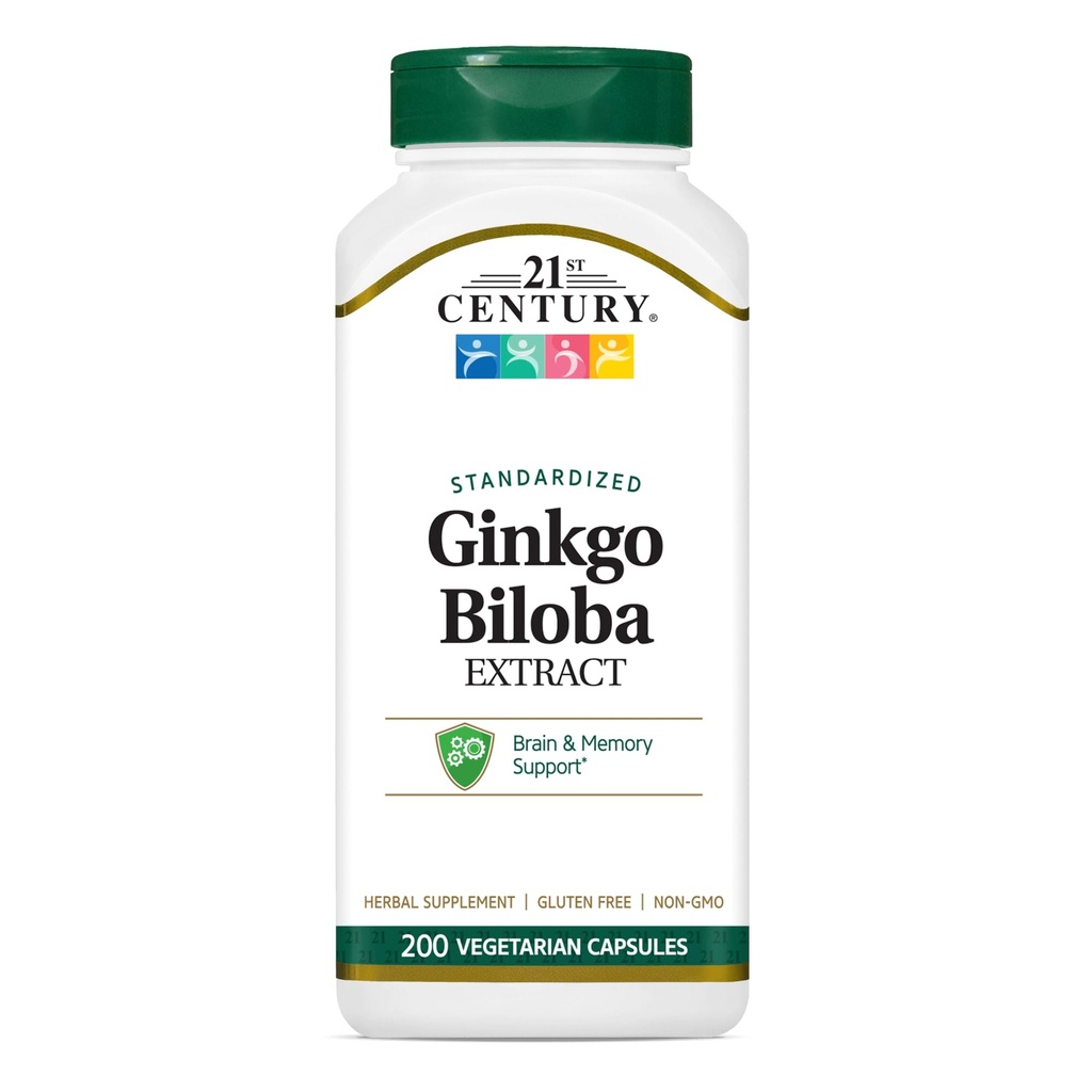 Abad 21 Ginkgo Biloba Ekstrak Vegan-Capsules, 200- Count (21687)