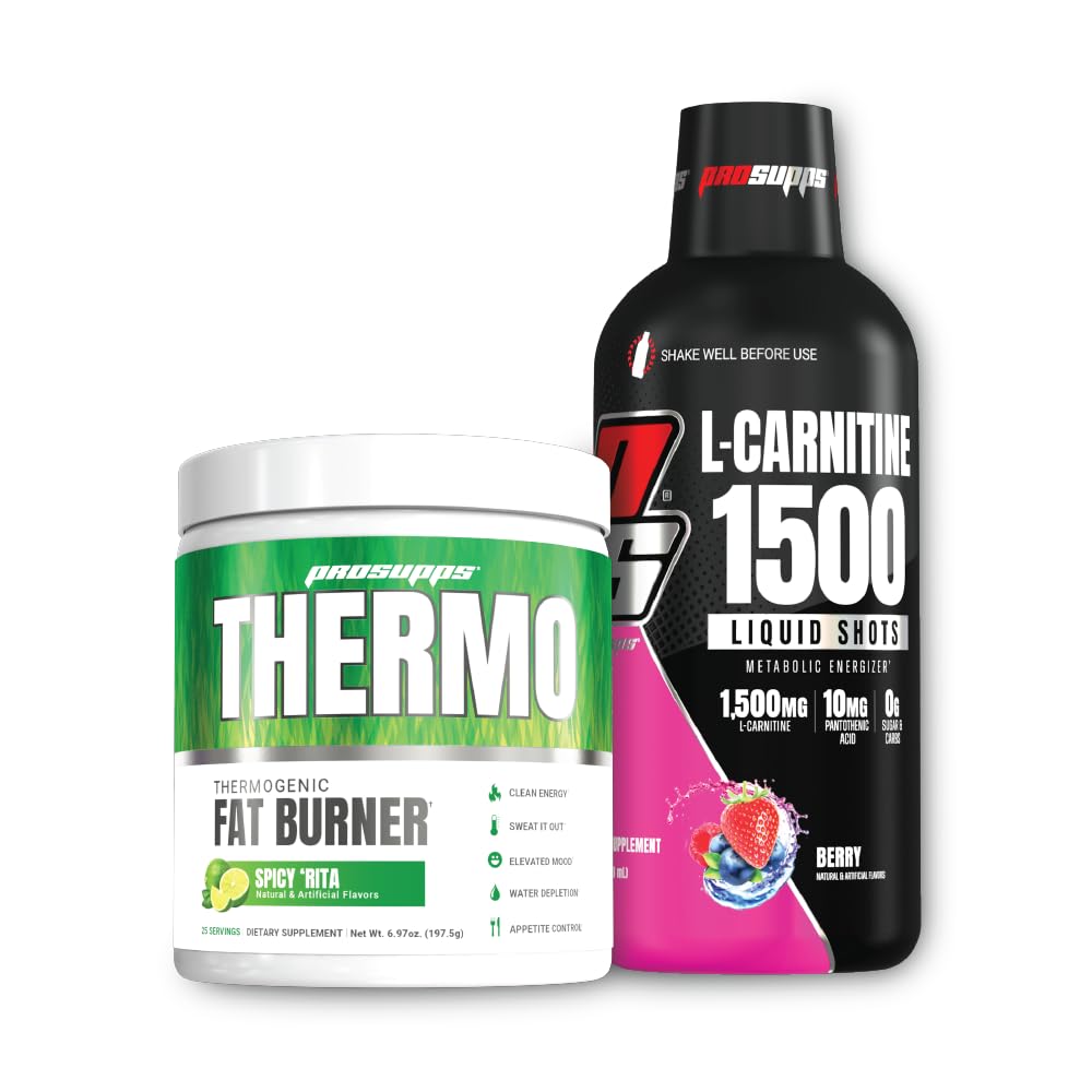 PROSUPPS Thermo Fat Burning Thermogenic Powder Rita dan 1500 L- Carnitine Berry - Berat Manajemen dan Pra Workout - Energi, Mood, Appetite Control -