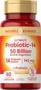 Progres with Pregories - 60 Capsules - 142 mg - 50 Milyar Aktif Organisme - Vegetarian, Non-GMO & Gluten Free Suplemen - oleh Nature 's Reward