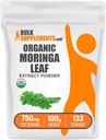 BulkSuppliments.com Organic Moringa Extraction Powder - Superfood Supportion, from Moringa Oleifera - Vegan & Gluten Free, 750mg per Serving, 100g (3.5 oz) (Pack 1)