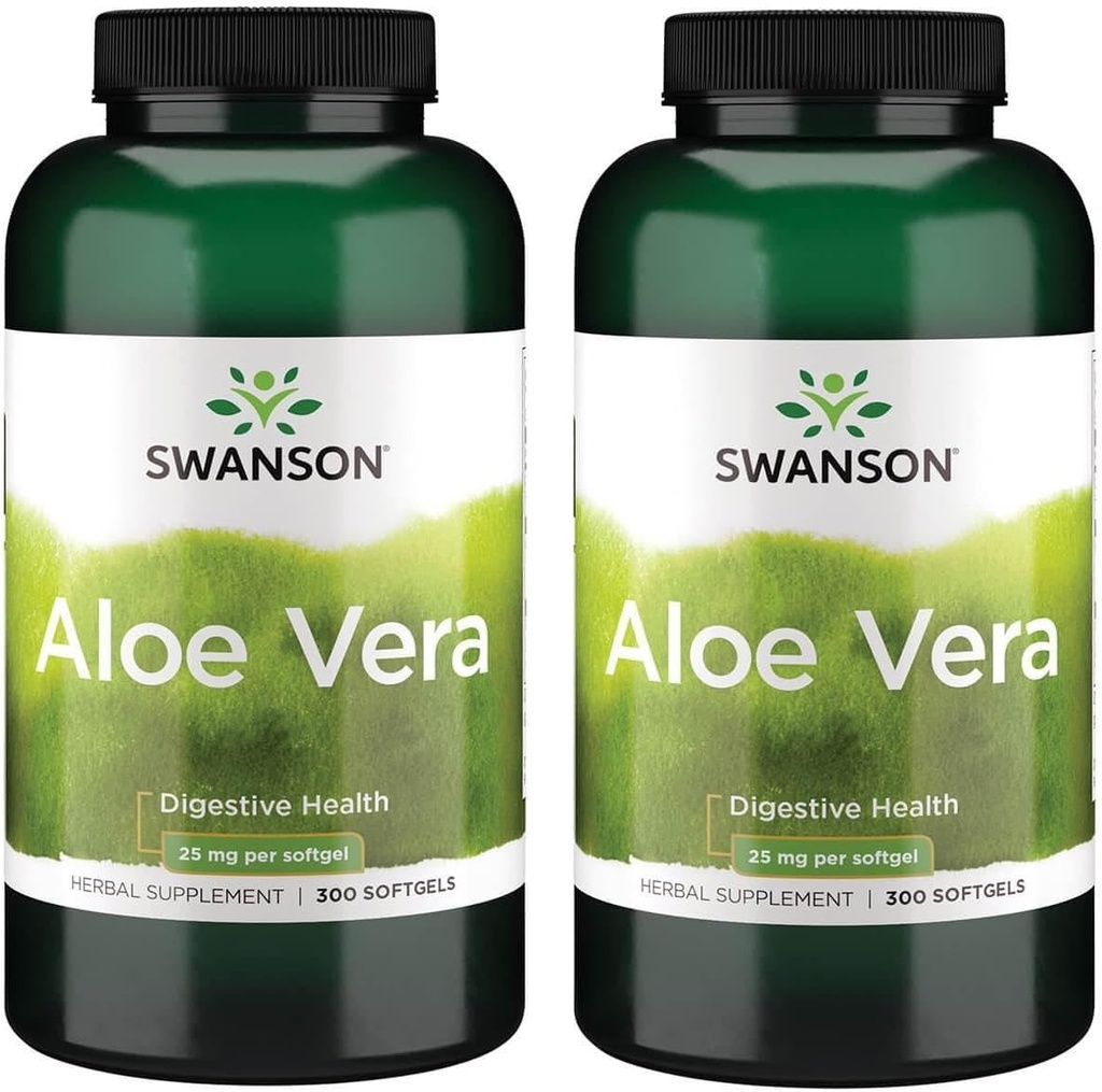 Swanson Aloe Vera 25 Miligrams 300 Sgels (2 Pack)
