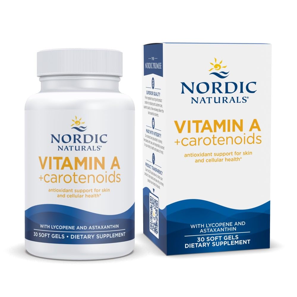 Nordic Vitamin A + Carotenoid, Unfeared - 30 Soft Gels - Lycopene & Astaxanthin - Support Skin, Cellular Health - Non-GMO - 30 Servings
