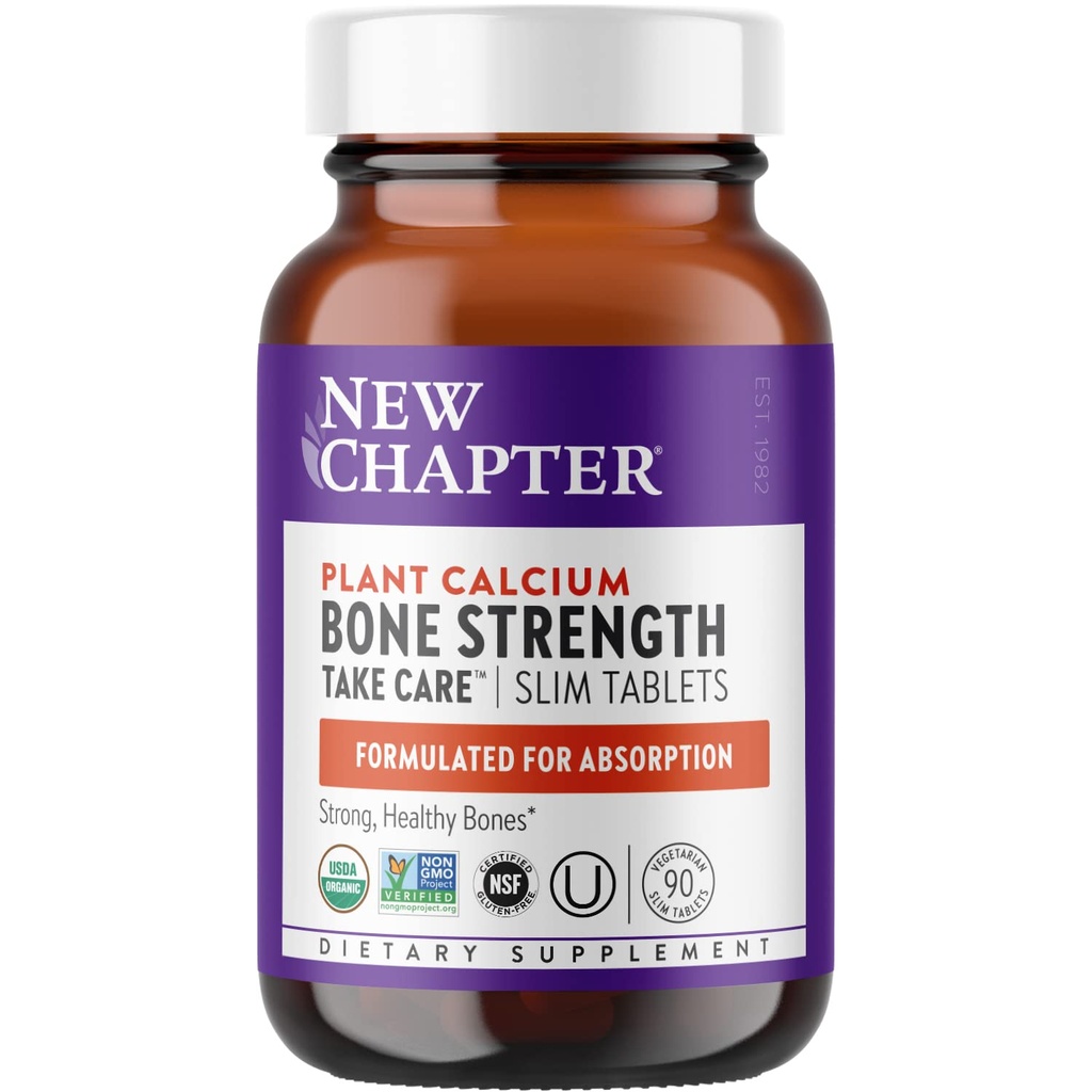 Suplemen Bab Kalsium Baru - Kalsium Bone Strong Whole Food dengan persediaan Vitamin K2 + D3 + Magnesium, Vegetarian, Gluten Bebas 90 Bulan (Persediaan 1 bulan)