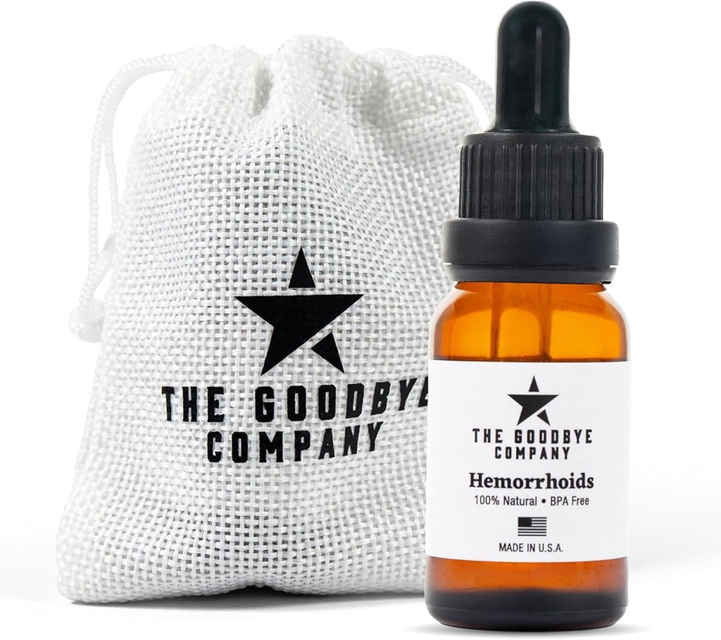 The Goodbye Company Organic Hebreehoid Relief Serum - Witch Alami Hazel Treatment for Pain, Itch & Swelling - Internal External Soolthing Formula - Vegan, USA Made, 15mL