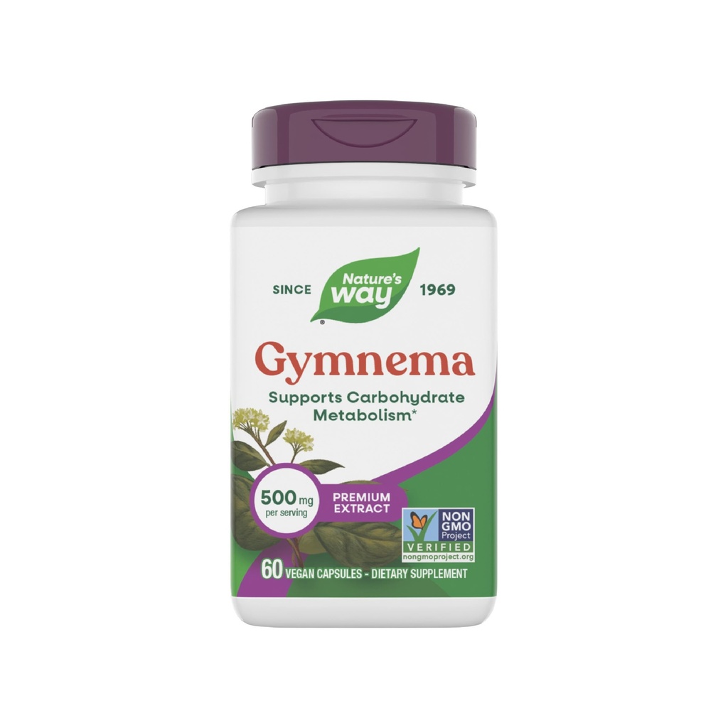 Originally 's Way Gymnema Premium Extract, Supports Carbohydrate Metabolisme *, 500 mg per Serving, Non-GMO Project Verified, 60 Vegan Capsules (Packaging May Vary)