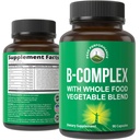 Vitamin B Complex Capsules + Whole Food Blend dari 25 Vegetables dan Buah untuk Max Absorpsi. Terbaik Vegan B-Complex Tambahan dengan Vitamin B1, B2, B3, B5, B6, B7, B9 dan B12 90 Kapsul. Boost Energi