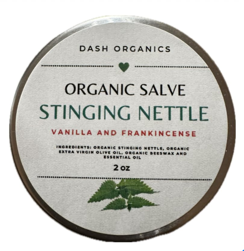 DASH ORGANICS Organic Stanging Nettle Salve 124; Vanilla & Frankindusk Dicium 124; 2oz Herbal Balm