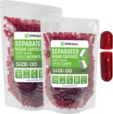 XPRS Nutra Vegan Ukuran 00 Terpisah Kapsul - 1000 Cacah Premium Kosong Katup Terpisah di Bags - 00 Pil Kosong untuk Tambahan DIY (Kosongkan Merah)