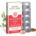Happy Cultures Goodbye Gas, Chewable Gas Relief Capsules for Digetical Health, Bloating and Inditrable with Simelicone 50mg - 30 Chewables