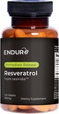 Endur Resveratrol, Penuaan Kesehatan & Kardiovaskular Suplemen, Pelepasan Antioksidant Graps Ekstrak, Gluten Bebas (150 Tablet)