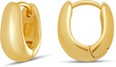 Esensial emas 14K atau Sterling Silver Plated Teardrop Huggie Hoop 12mm