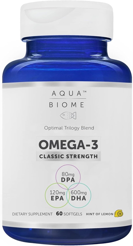 Enzymedica High Potency Fish Oil, EPA DHA Omega 3 Omega 3 Suppply 1 Bulan 124; Organic Fish Oil Burpless Omega 3 Attaid Suplemen Omega 3 Ikan Oil, 60 Softgels