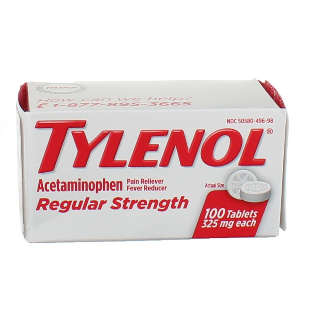 Tylenol Reg Strngth 100m Ukuran 100ct Tylenol 325 Mg Reguler Kekuatan Reliever