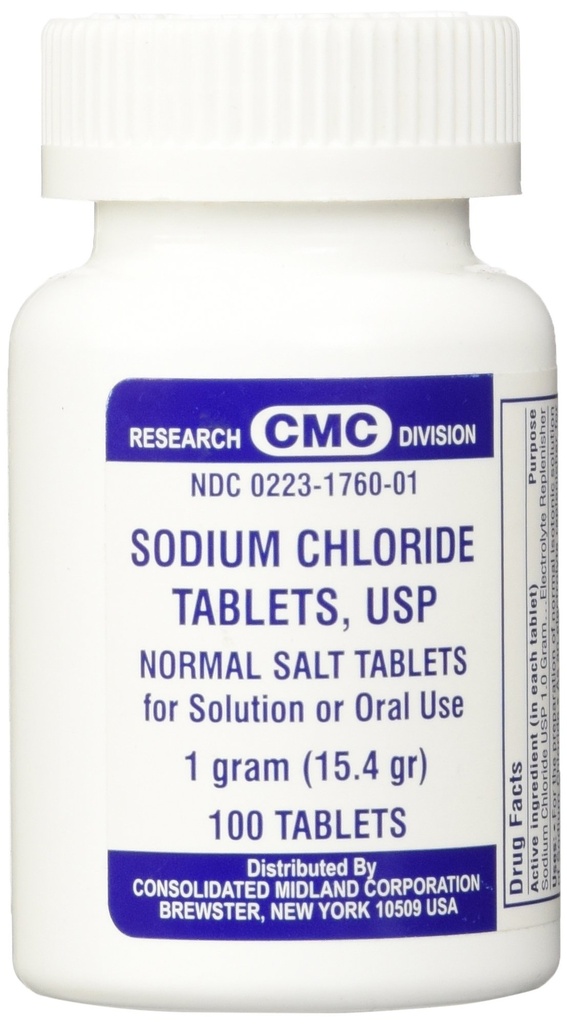 Sodium Chloride Tablet 1 Gm, USP Normal Salt Tablet - 100 tablet