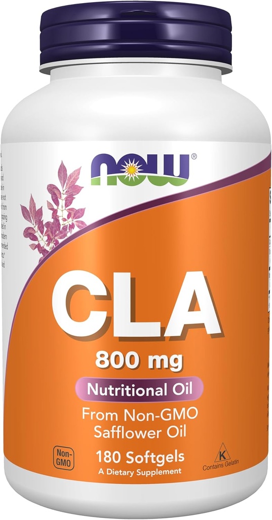 Suplemen NOW, CLA (Conjugated Linoleic Acid) 800 mg, Nutration Oil, 180 Softgels