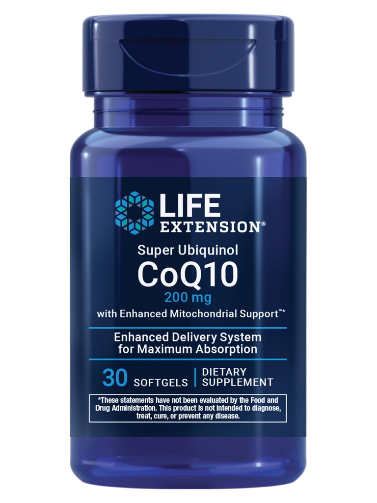 Ekstensi Hidup Super Ubiquinol CoQ10 dengan dukungan Enhanced Mitokondrial - 200 mg, Shilajit - Promotes Heart Health, Cell Energy, Oxidative Stress - Gluten- Free, Non-GMO - 30 Softgels