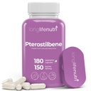 Pterotilbene Tambahan 150mg, Elevate Cellular Energy, 180 Vegan Kapsul, 3 Bulan, Murni Organik Ekstrak Pterostilbene, Dibuat di AS, Non GMO, Clean Label, Dukungan Antioksidant Swallow