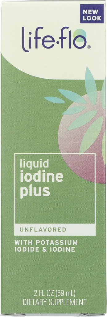 Hidup Flo Unflashored Liquid Iodin Plus dengan Iodin dan Potasium Iodide, Organik, 2 Ounce (Paket 1)