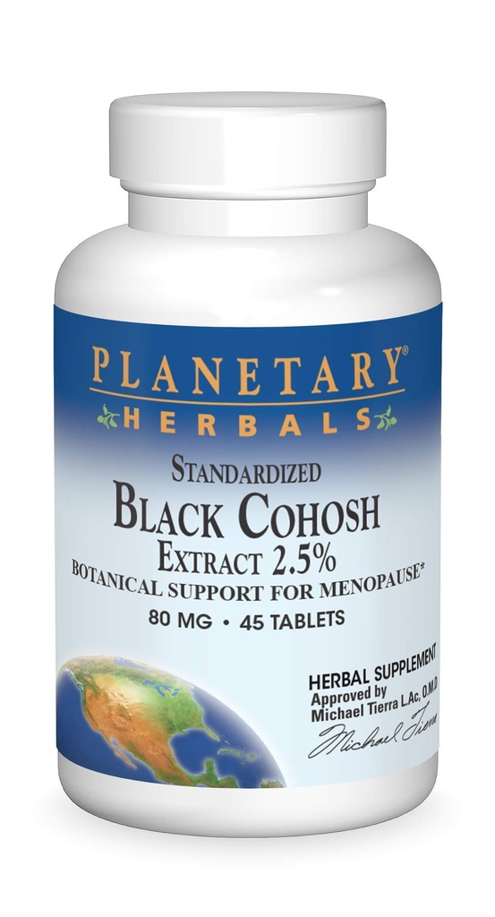 "Planetary Herbals Standardized Black Cohosh Extract 2.5" Tablet, 45 Count