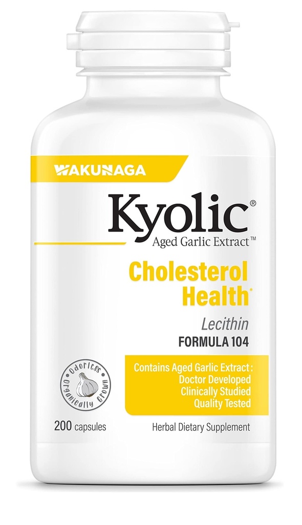 Kyolic Aged Bawang putih Ekstrak Formula 104, Kesehatan Kolesterol